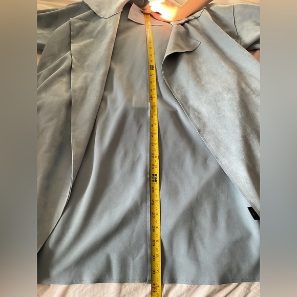 Gianni Bini Faux Suede Belted Jacket Zipper Sleeves NWOT Med Size S - Picture 9 of 12